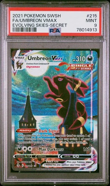 2021 Pokemon Sword & Shield Evolving Skies Secret Full Art/Umbreon Vmax #215 card image