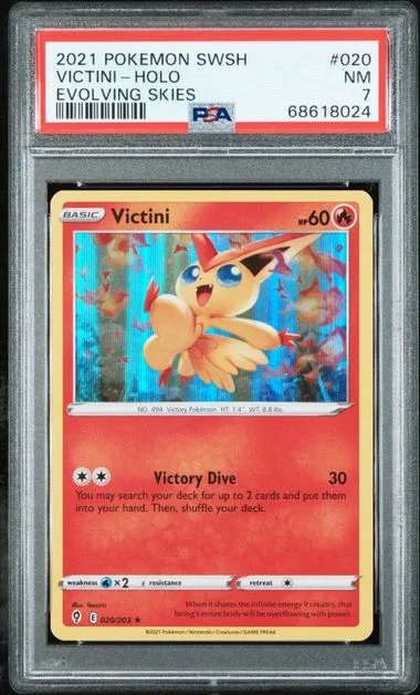 2021 Pokemon Sword & Shield Evolving Skies Victini-Holo #020 card image