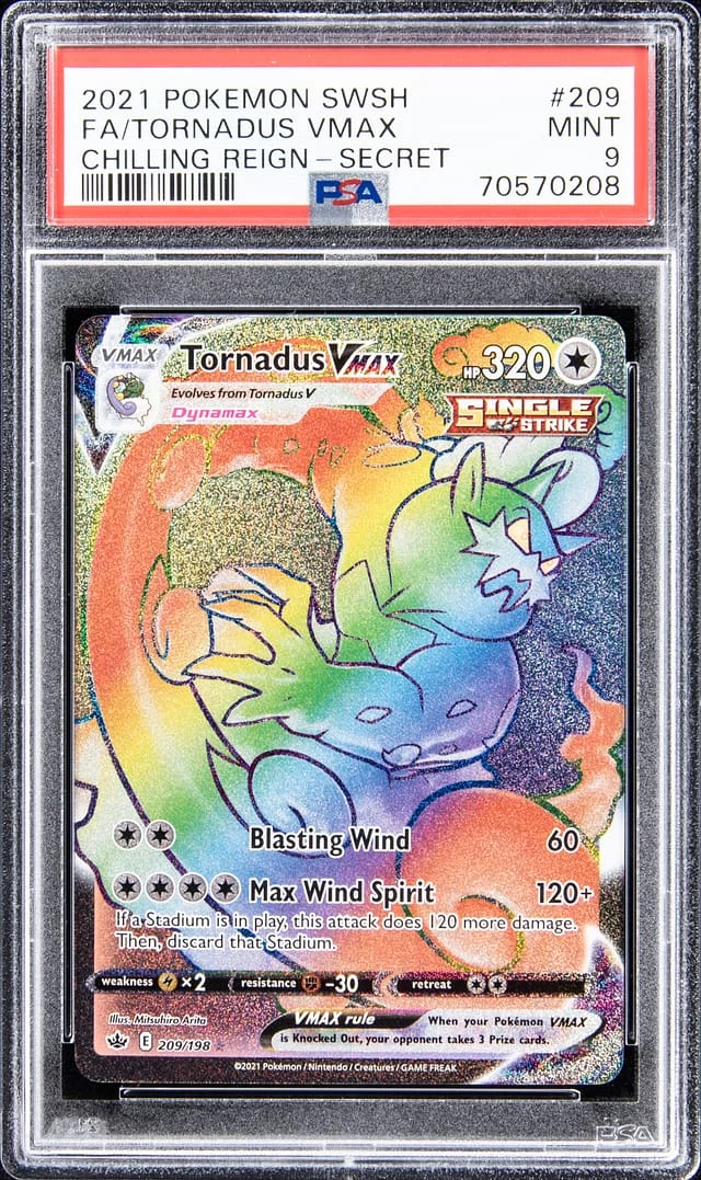 2021 Pokemon Sword & Shield Full Art Secret Rainbow Rare Holofoil Tornadus VMAX #206 card image