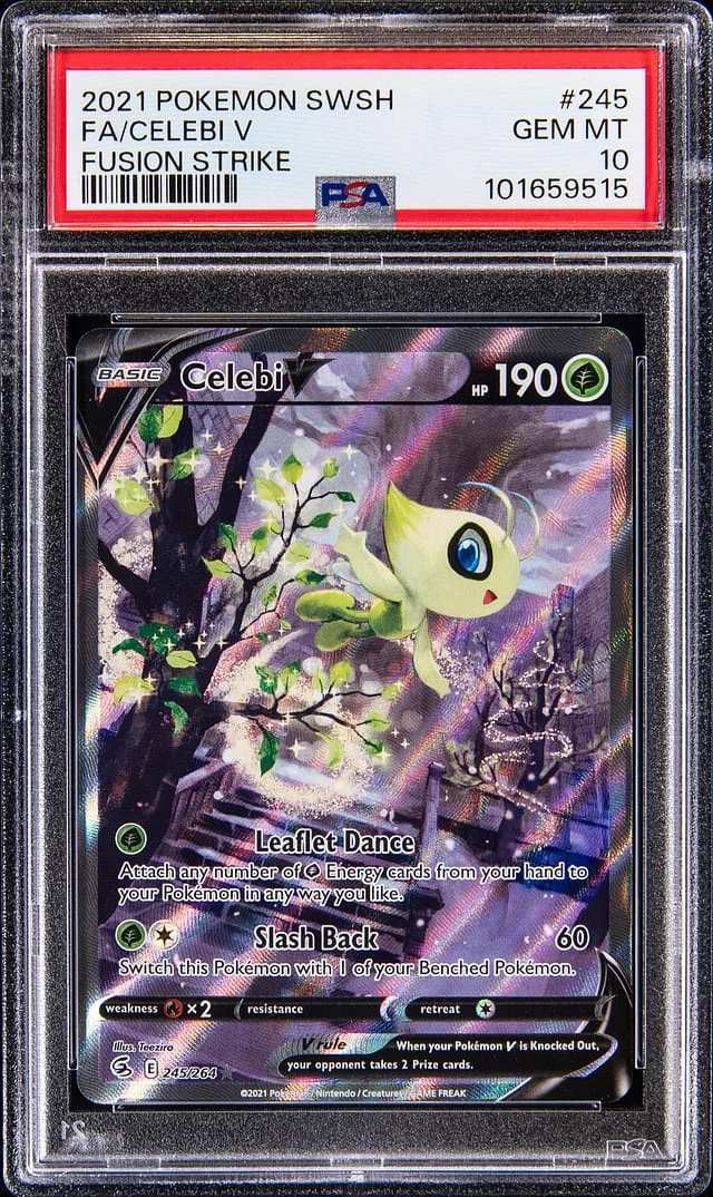 2021 Pokemon Sword & Shield Fusion Strike Full Art Celebi V #245 card image