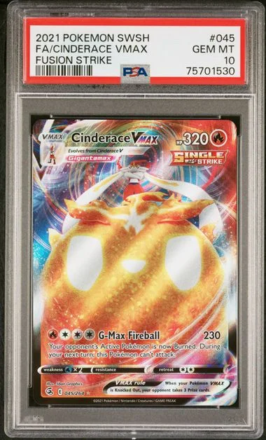 2021 Pokemon Sword & Shield Fusion Strike Full Art Cinderace VMAX #045 card image