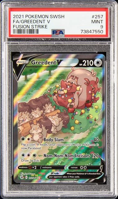 2021 Pokemon Sword & Shield Fusion Strike Full Art Greedent V #257 card image