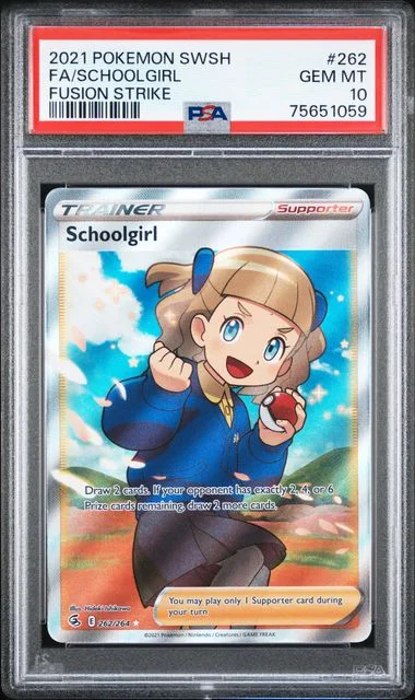 2021 Pokemon Sword & Shield Fusion Strike Full Art Ultra Rare Holofoil Schoolgirl #262 card image