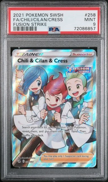 2021 Pokemon Sword & Shield Fusion Strike Full Art/Chili & Cilan & Cress #258 card image