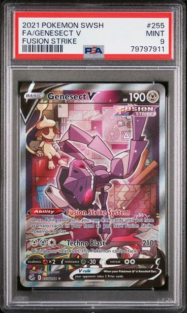 2021 Pokemon Sword & Shield Fusion Strike Full Art/Genesect V #255 card image
