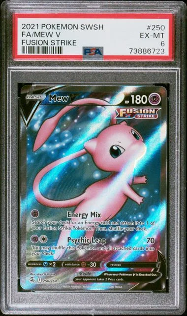 2021 Pokemon Sword & Shield Fusion Strike Full Art/Mew V #250 card image