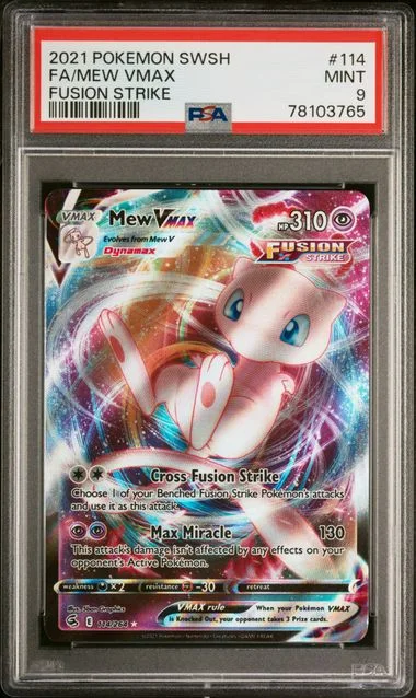 2021 Pokemon Sword & Shield Fusion Strike Full Art/Mew Vmax #114 card image
