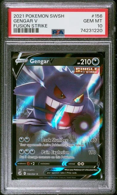 2021 Pokemon Sword & Shield Fusion Strike Gengar V #156 card image