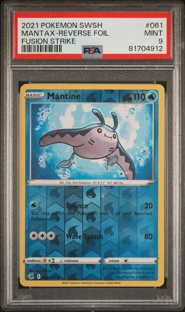 2021 Pokemon Sword & Shield Fusion Strike Reverse Foil Mantax #061 card image