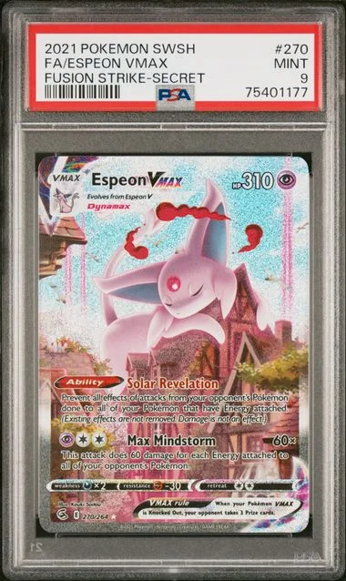2021 Pokemon Sword & Shield Fusion Strike Secret Full Art Espeon VMAX #270 card image