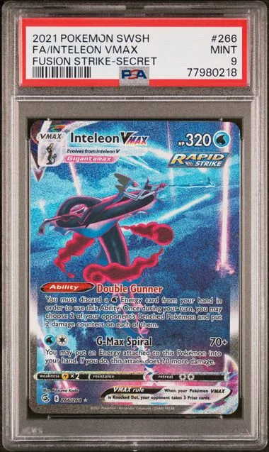 2021 Pokemon Sword & Shield Fusion Strike Secret Full Art/Inteleon Vmax #266 card image