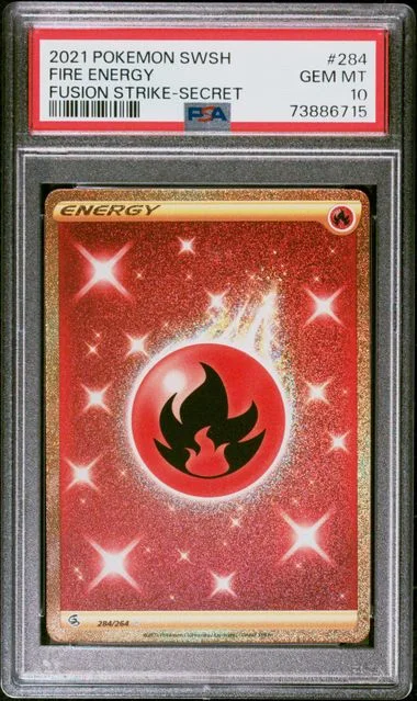 2021 Pokemon Sword & Shield Fusion Strike Secret Rare Fire Energy #284 card image
