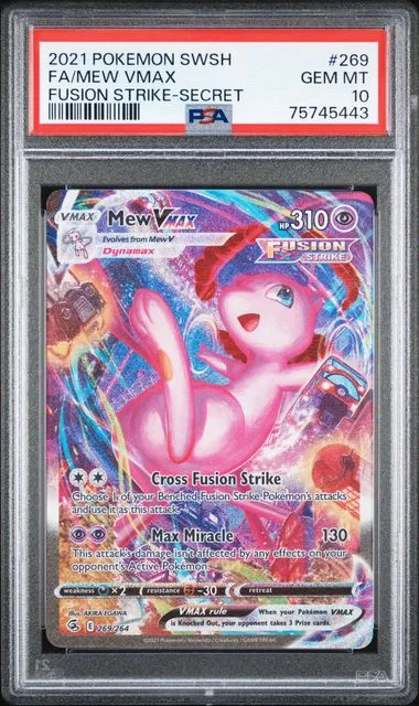 2021 Pokemon Sword & Shield Fusion Strike Secret Rare Full Art Mew VMAX #269 card image