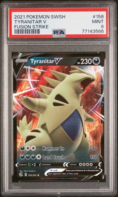 2021 Pokemon Sword & Shield Fusion Strike Tyranitar V #158 card image