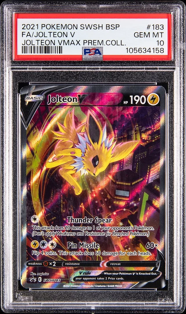 2021 Pokemon Sword & Shield Jolteon VMAX Premium Collection Black Star Promo Full Art Joleton V #183 card image
