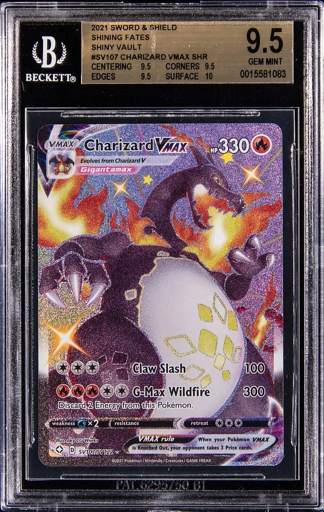 2021 Pokemon Sword & Shield Shining Fates Full Art Charizard VMAX #SV107 card image