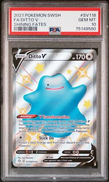 2021 Pokemon Sword & Shield Shining Fates Full Art Ditto V #SV118 card image