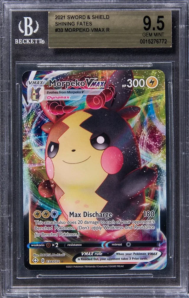 2021 Pokemon Sword & Shield Shining Fates Full Art Rare Holofoil Morpeko VMAX #38 card image