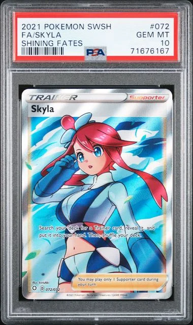 2021 Pokemon Sword & Shield Shining Fates Full Art Rare Holofoil Skyla #72 card image