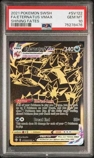 2021 Pokemon Sword & Shield Shining Fates Full Art Shiny Vault Rare Holofoil Eternatus Vmax #SV122 card image