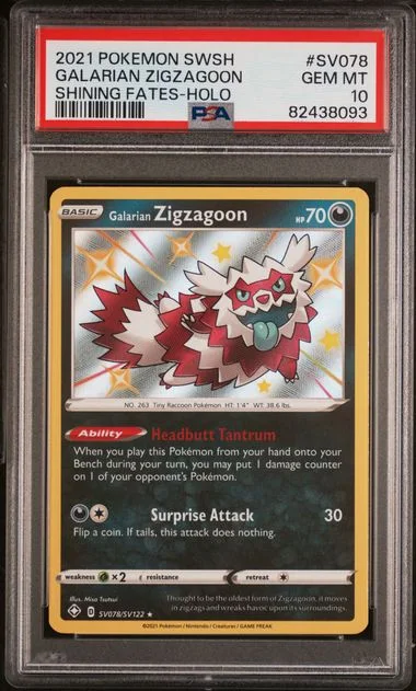 2021 Pokemon Sword & Shield Shining Fates Galarian Zigzagoon-Holo #SV078 card image