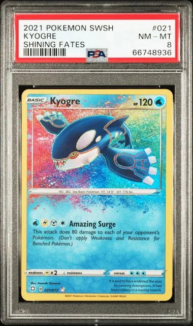 2021 Pokemon Sword & Shield Shining Fates Kyogre #021 card image