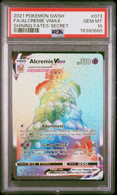 2021 Pokemon Sword & Shield Shining Fates Secret Full Art/Alcremie Vmax #073 card image