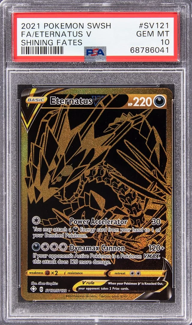 2021 Pokemon Sword & Shield Shining Fates Secret Rare Full Art Eternatus V #SV121 card image