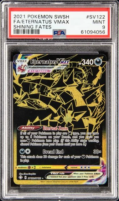 2021 Pokemon Sword & Shield Shining Fates Shiny Vault Rare Holofoil Eternatus VMAX #SV122 card image