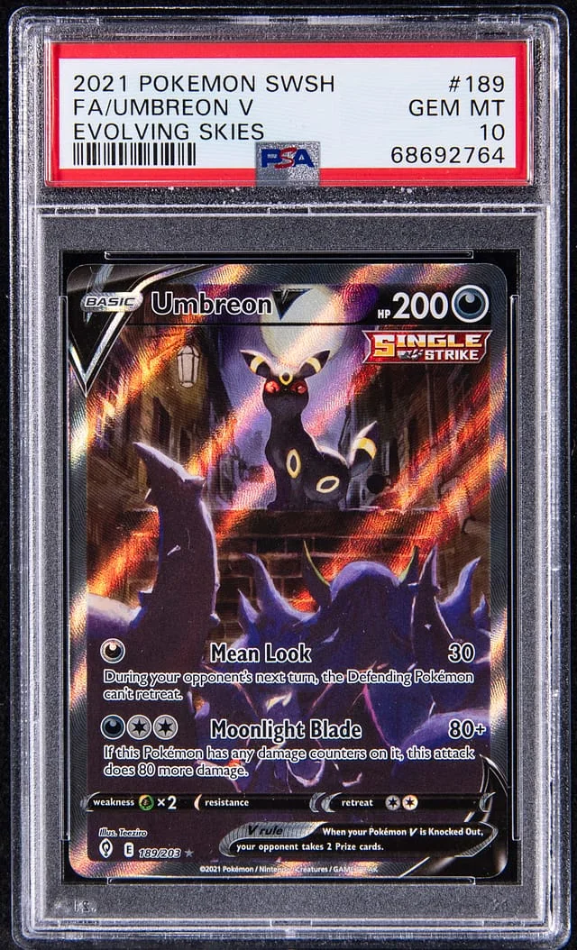 2021 Pokemon Sword/Shield Evolving Skies Full Art Umbreon V #189 card image