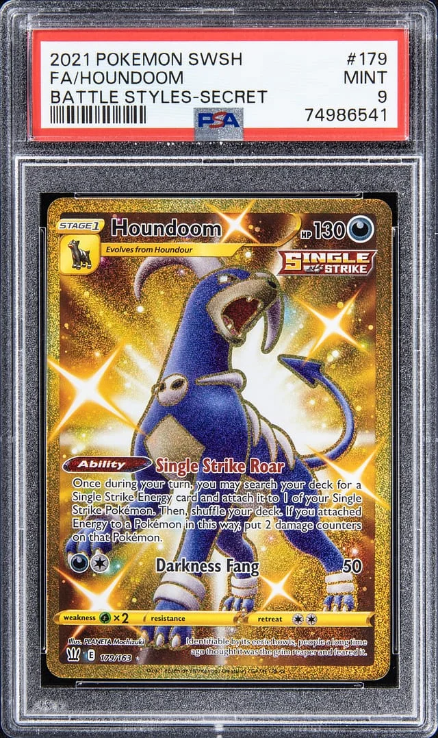 2021 Pokemon SWSH Battle Styles Full Art Secret Rare Holofoil Houndoom #179 card image
