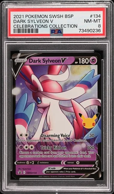 2021 Pokemon SWSH Black Star Promo Celebrations Collection Dark Sylveon V #134 card image