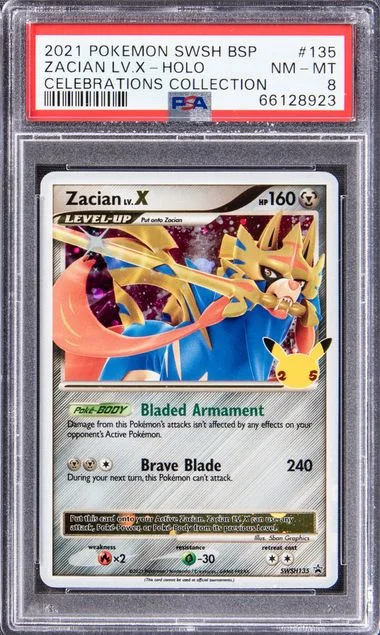 2021 Pokemon Swsh Black Star Promo Celebrations Collection Zacian Lv.X-Holo #135 card image