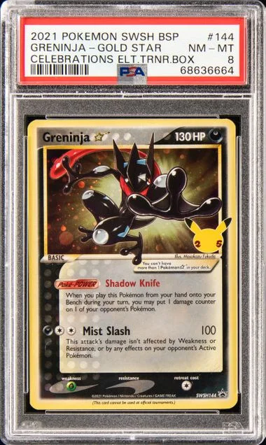 2021 Pokemon Swsh Black Star Promo Celebrations Elite Trainer Box Greninja-Gold Star #144 card image