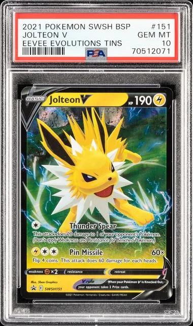 2021 Pokemon Swsh Black Star Promo Eevee Evolutions Tins Jolteon V #151 card image