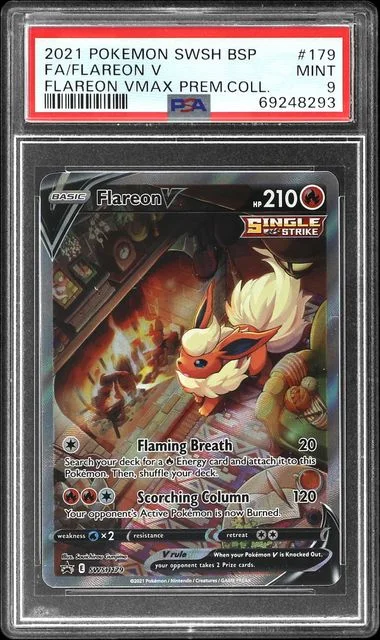 2021 Pokemon Swsh Black Star Promo Flareon Vmax Premium Collection Full Art/Flareon V #179 card image