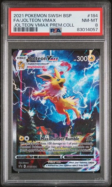 2021 Pokemon Swsh Black Star Promo Jolteon Vmax Premium Collection Full Art/Jolteon Vmax #184 card image