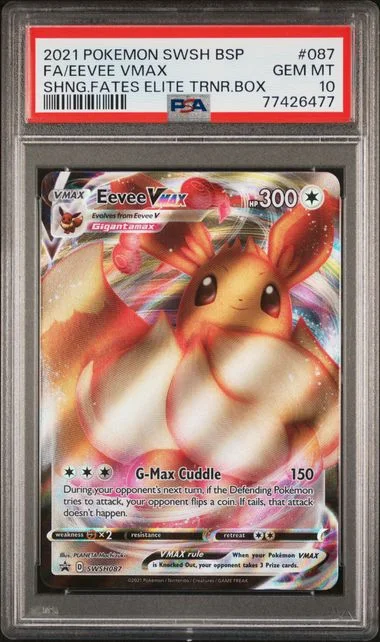 2021 Pokemon Swsh Black Star Promo Shining Fates Elite Trainer Box Full Art/Eevee Vmax #087 card image
