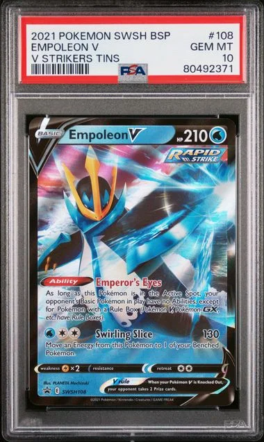 2021 Pokemon Swsh Black Star Promo V Strikers Tins Empoleon V #108 card image