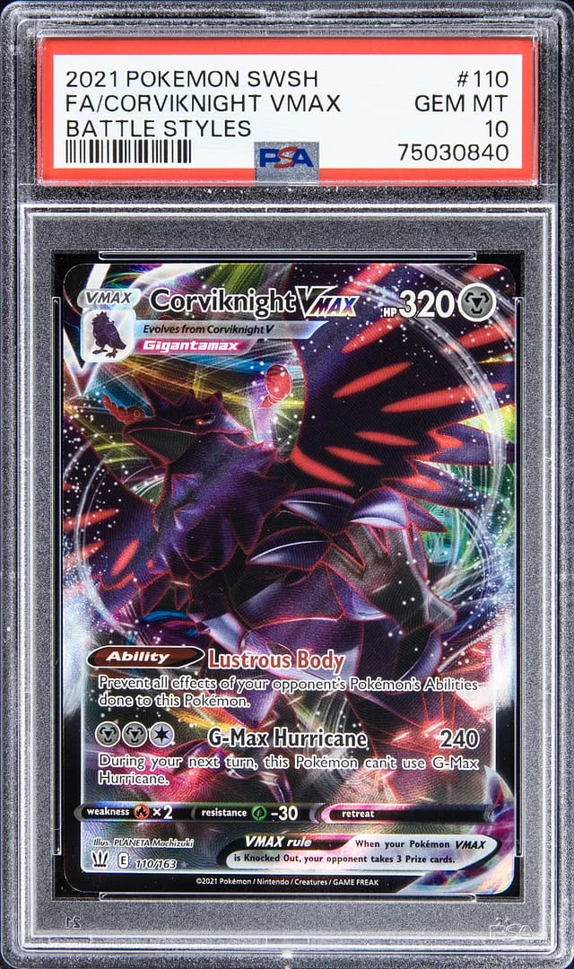2021 Pokemon Swsh Full Art Battle Styles Corviknight VMAX #110 card image