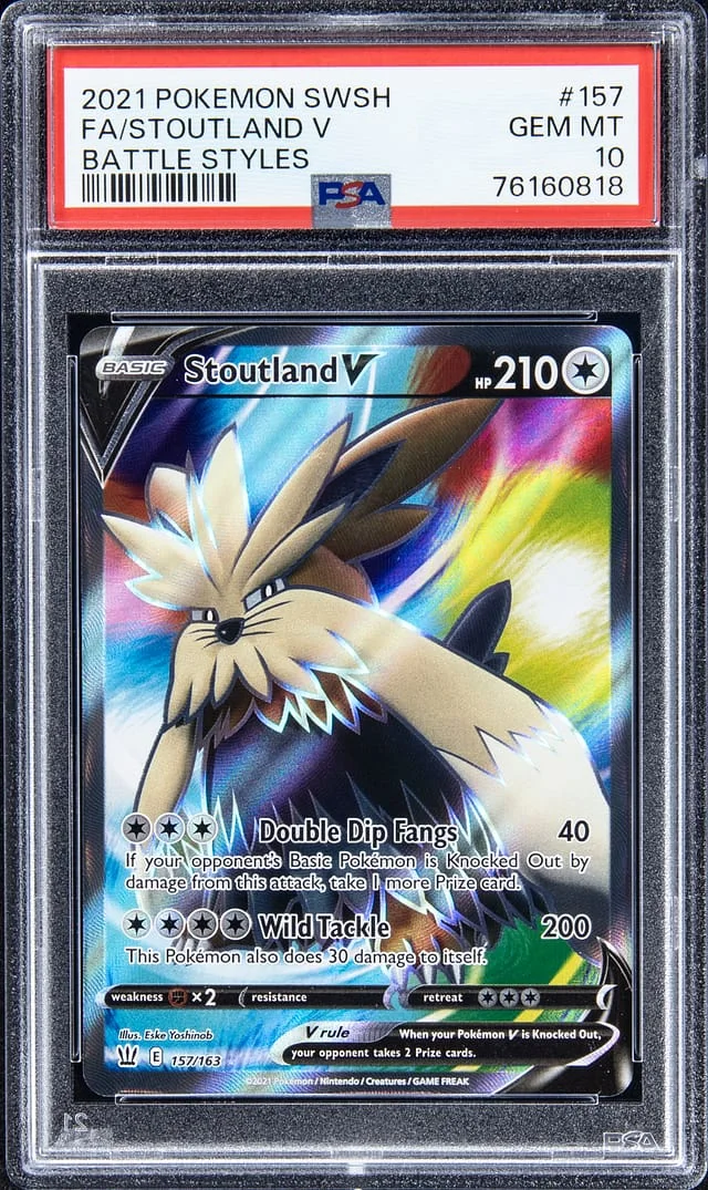 2021 Pokemon Swsh Full Art Battle Styles Stoutland V #157 card image