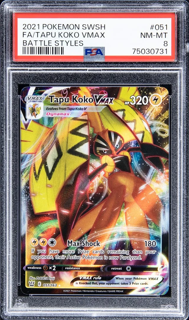 2021 Pokemon Swsh Full Art Battle Styles Tapu Koko VMAX #051 card image