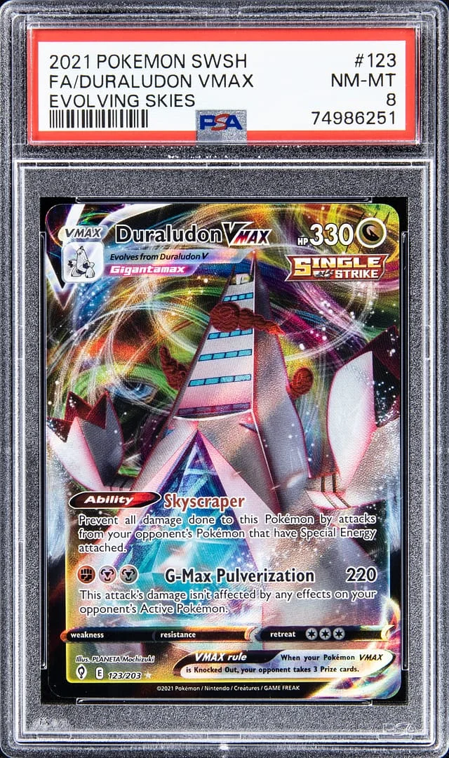 2021 Pokemon Swsh Full Art Evolving Skies Duraludon VMax #123 card image