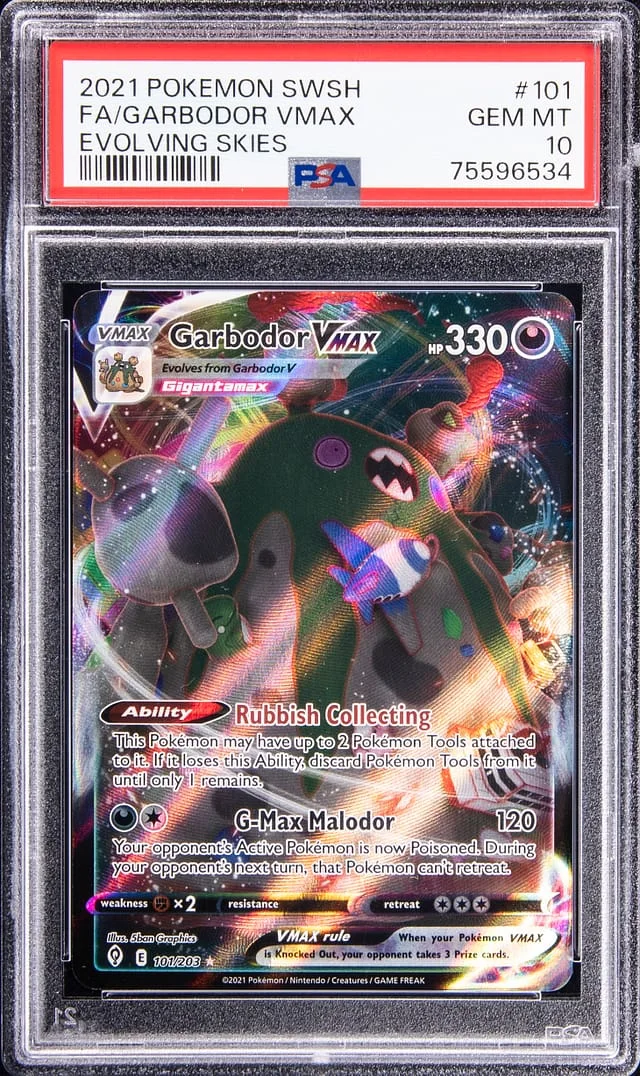 2021 Pokemon Swsh Full Art Evolving Skies Garbodor VMAX #101 card image
