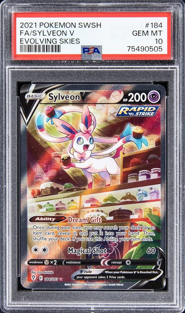 2021 Pokemon Swsh Full Art Evolving Skies Sylveon V #184 card image
