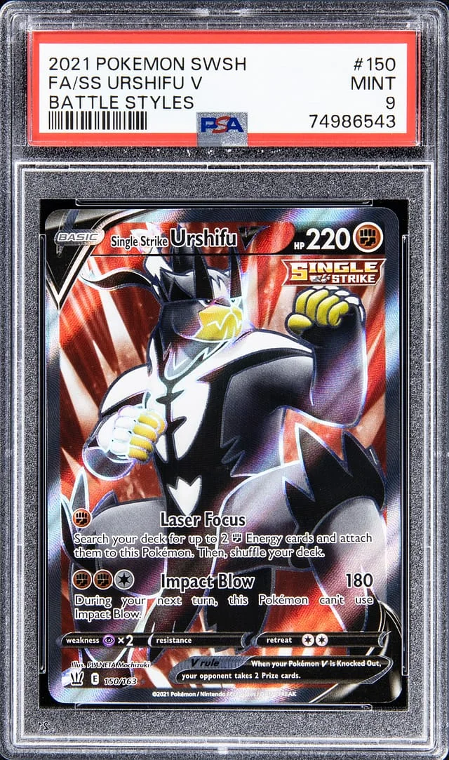 2021 Pokemon Swsh Full Art Single Strike Battle Styles Urshifu V #150 card image