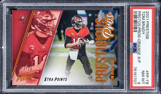 2021 Prestige Tom Brady Prestige. Pros - Orange X/P #PP-TB card image