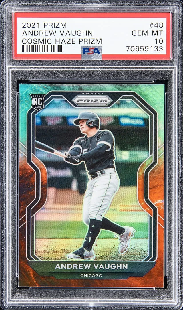 2021 Prizm Andrew Vaughn Cosmic Haze #48 card image