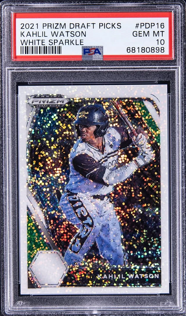 2021 Prizm Kahlil Watson Draft Picks White Sparkle #PDP16 card image