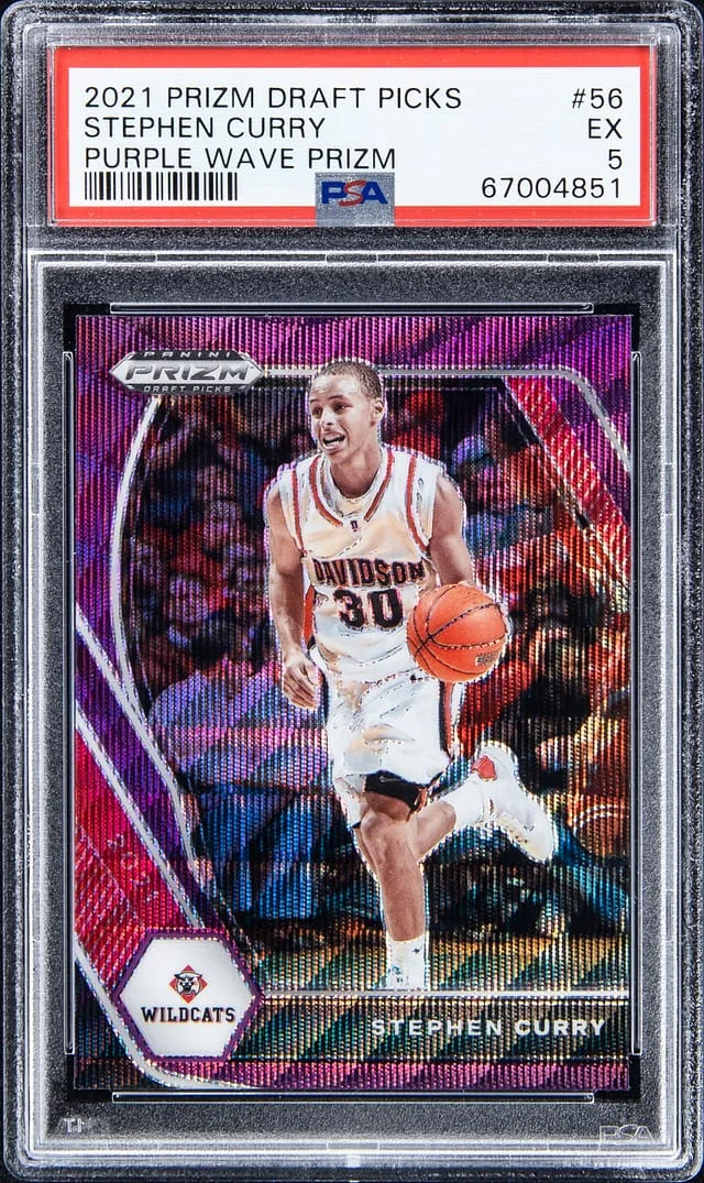 2021 Prizm Stephen Curry Draft Picks Purple Wave Prizm #56 card image